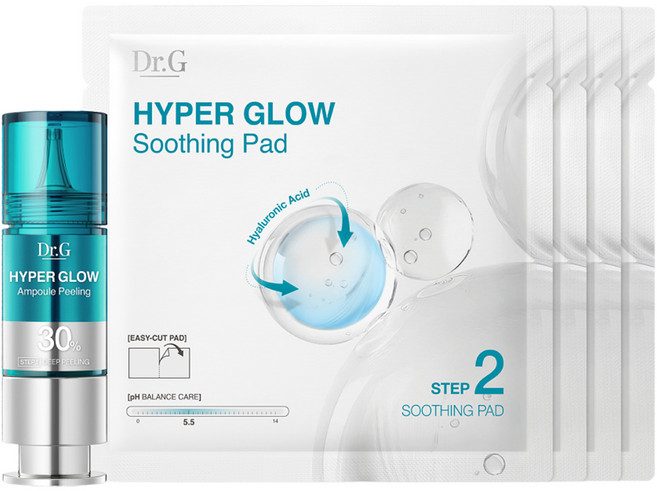 닥터지 하이퍼 글로우 앰플 필링 15ml + 진정패드 13g x 4p 세트, 1세트