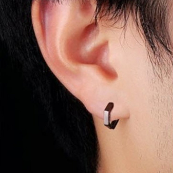 이츠굿텐 심플 원터치 포인트 플러그 레이어드 귀걸이