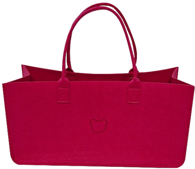 스타리움 곰돌이 펠트 토트백 대형, 핑크, 1개