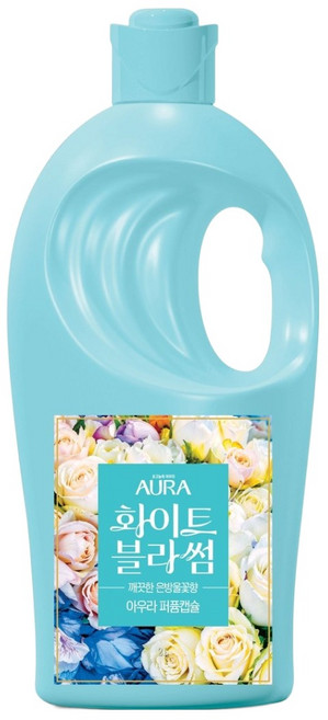 아우라 퍼퓸캡슐 용기 섬유유연제 화이트블라썸, 1개, 2L