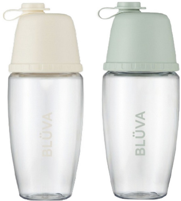 블루바 눈금표시 트라이탄 쉐이커 와이드캡 350ml, 크림 베이지 + 세이지 그린, 1세트