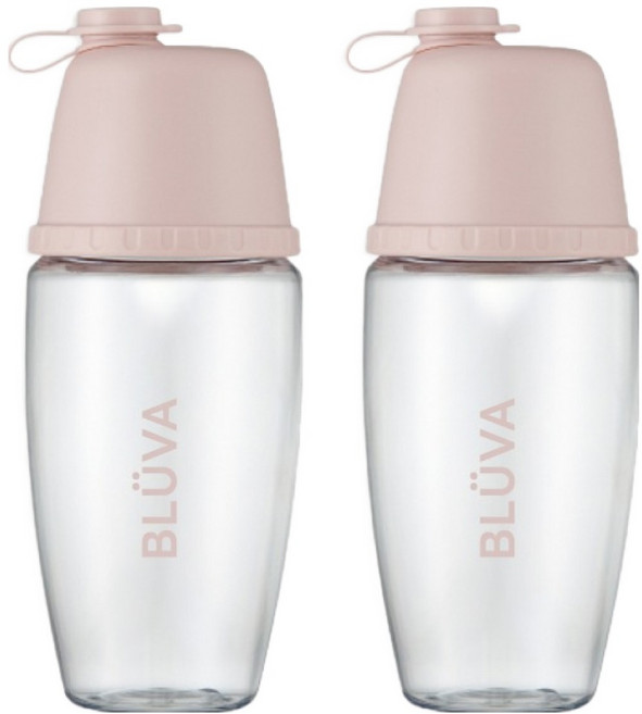 블루바눈금표시트라이탄와이드캡쉐이커, 파우더 핑크, 2개, 350ml