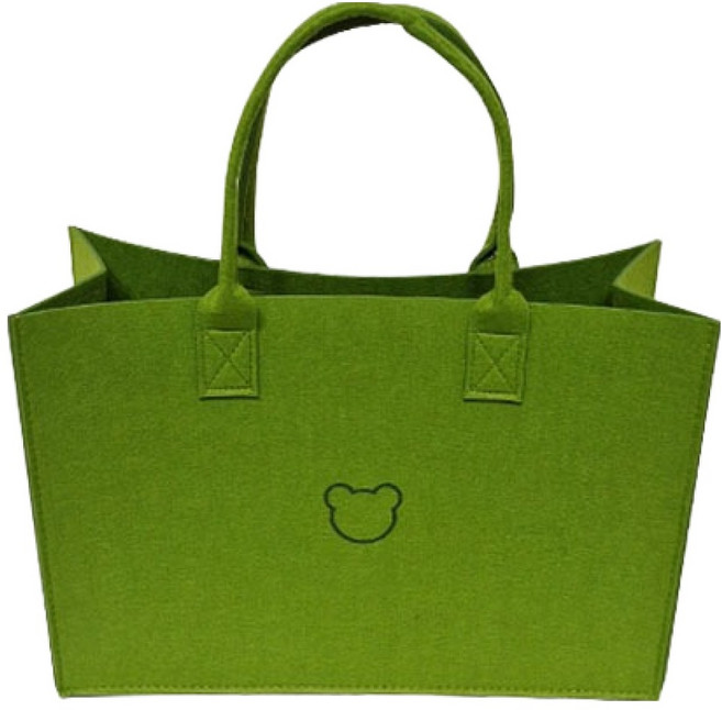 스타리움 곰돌이 펠트 토트백 소형, 그린, 1개