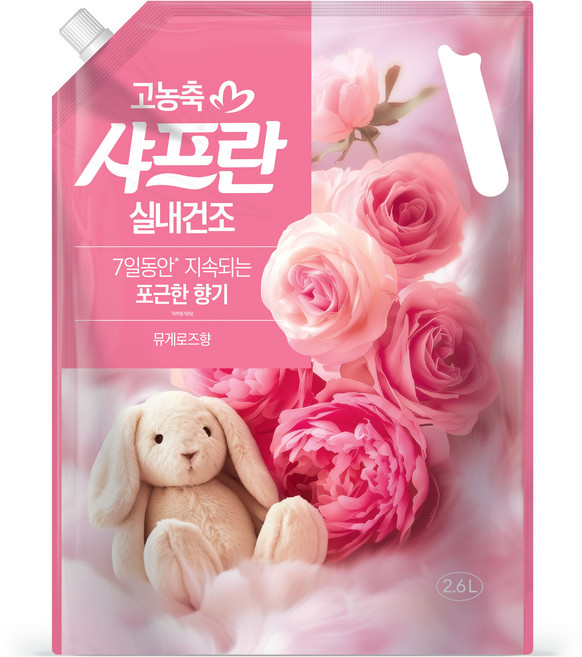 샤프란 고농축 섬유유연제 뮤게로즈 리필, 2.6L, 1개입, 1개