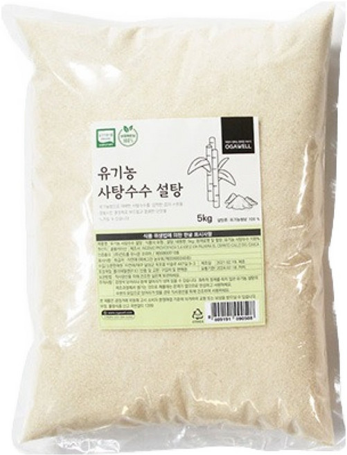 오가웰 유기농 밝은색 설탕, 5kg, 1개