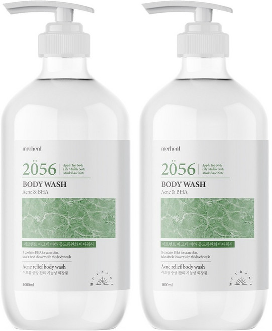 메르헨트 아크네 바하 등드름완화 대용량 바디워시, 2개, 1L