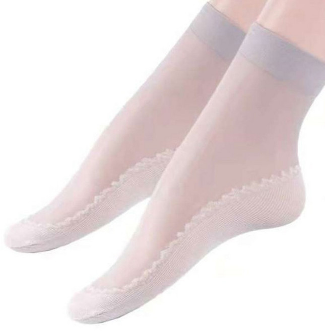 더시럽 여성용 얇은 땀흡수 패드 스타킹 발목 양말 4켤레