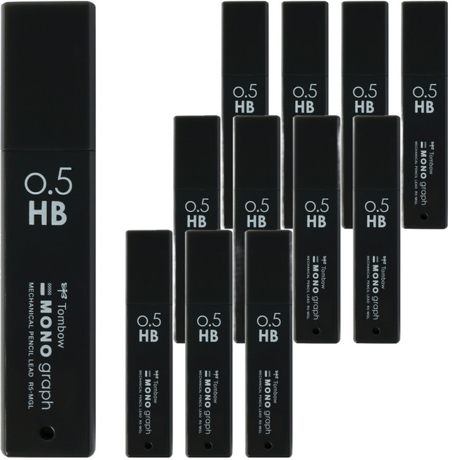 Tombow 蜻蜓牌 MONO Graph Light 自動鉛筆芯 HB 黑色, 12個, 0.5mm