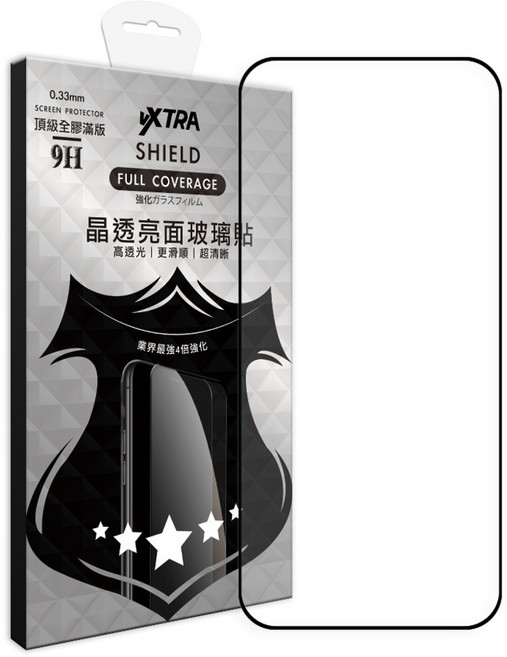 vXTRA 飛創 全膠貼合 亮面滿版9H鋼化玻璃貼, 1個