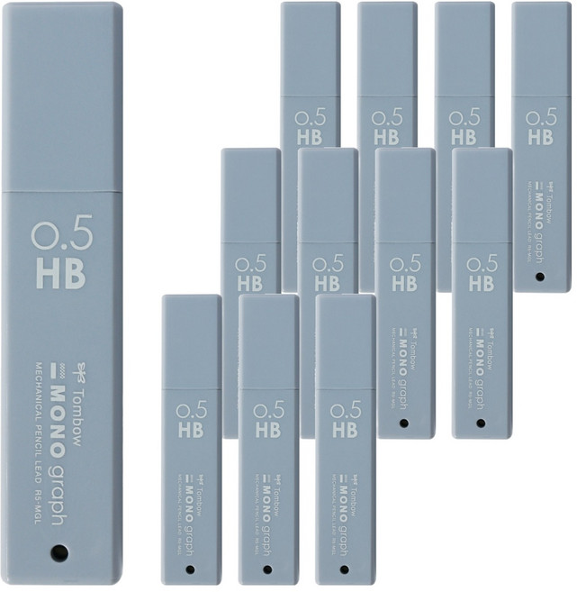 MONO 그래프 라이트 샤프심 HB 그레이쉬 블루, 12개, 0.5mm