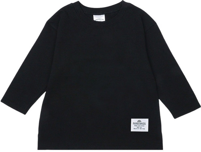 레인보우키즈 아동용 라벨 레이어드 롱 긴팔 티셔츠