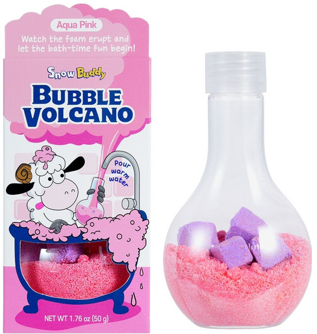 스노우버디 아동용 버블볼케이노 입욕제 아쿠아핑크, 50g, 1개
