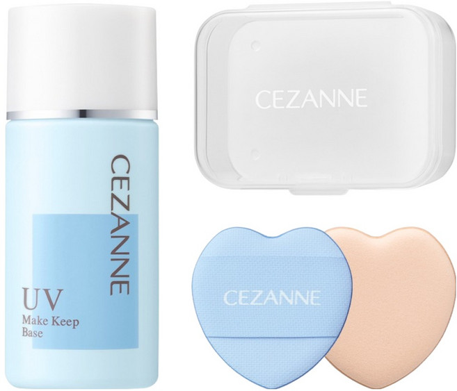 세잔느 메이크 킵 베이스 + 미니 하트 퍼프 2p 세트, 라이트블루(베이스), 1세트