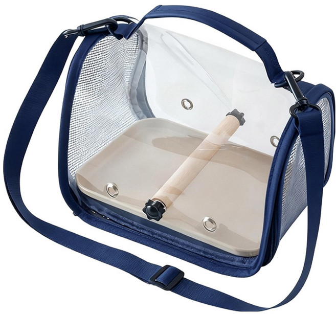 랜보어 앵무새 클리어 컬러 이동가방 FREE, 블루, 1개