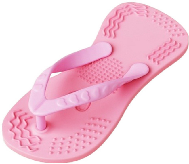 레몽크리프 강아지 실리콘 슬리퍼 쪼리 치발기 장난감, 핑크 왼쪽, 1개