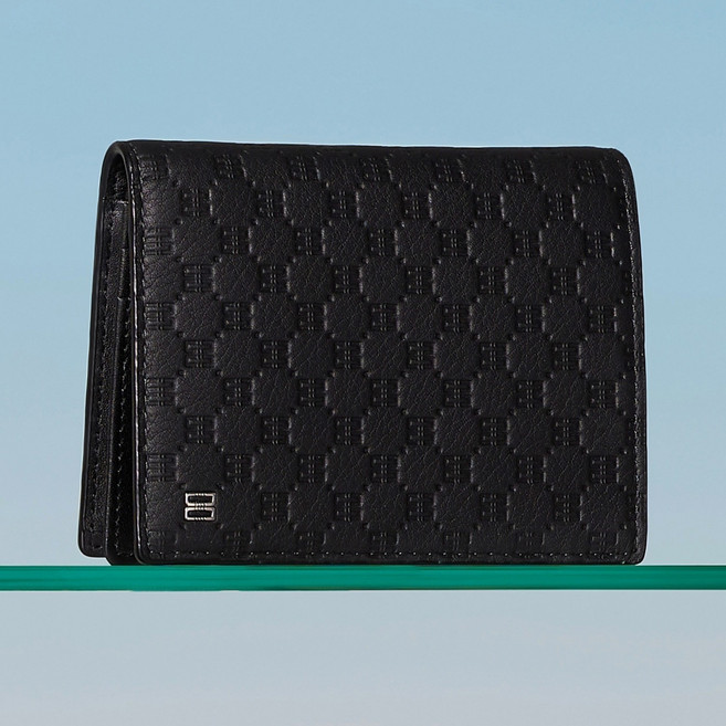 닥스 수입 가죽 루이스 엠보 디디 패턴 지폐 수납 가능 명함카드지갑 DBWA6E365BK