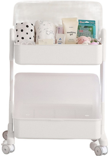 뉴코코맘 트롤리 기저귀 정리함 2단 캡형, 아이보리, 1개