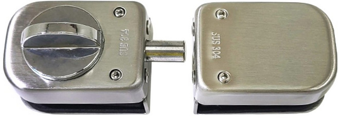 철물대장 시건 오도시 강화유리 출입문 무타공 잠금장치 양개문용, 1개