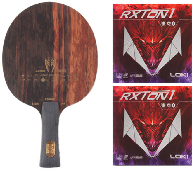 로키스포츠 키린 K9 FL 탁구라켓 + 록스톤1 양면 러버 세트, 1세트