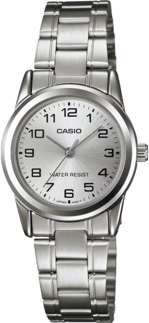 CASIO 卡西歐 女用石英金屬腕錶 LTP-V001D-7B + 電池更換券套組