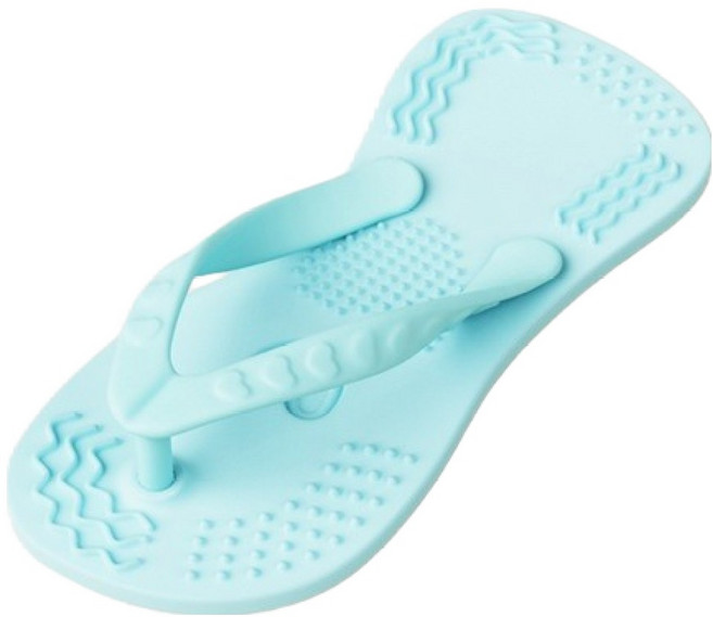 레몽크리프 강아지 실리콘 슬리퍼 쪼리 치발기 장난감, 블루 왼쪽, 1개