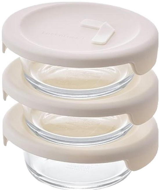 락앤락 바로한끼 내열유리 밥용기 아이보리, 3개, 350ml