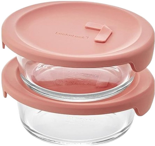 락앤락 바로한끼 내열유리 국용기 라이트핑크, 2개, 600ml
