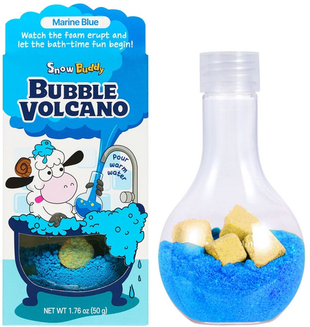 스노우버디 버블 볼케이노 입욕제 마린블루, 50g, 1개