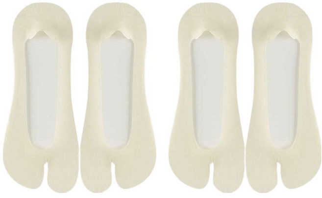 더시럽 여성용 뒷꿈치 미끄럼 방지 타비 발가락 페이크삭스 2켤레