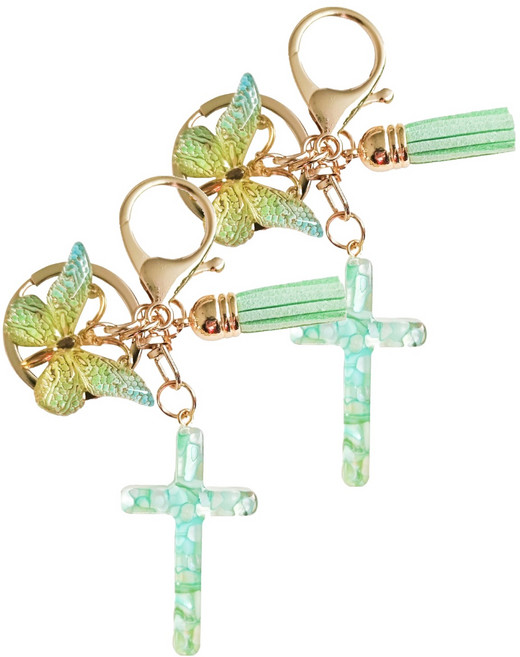 미소로운 여성용 가방 십자가 키링, 그린A, 2개
