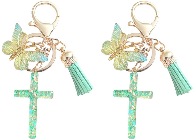 미소로운 여성용 가방 십자가 키링, 그린B, 2개
