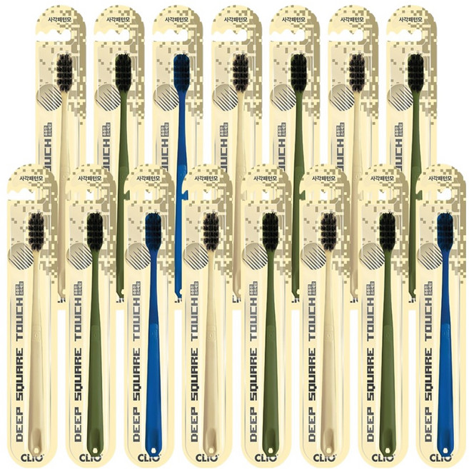크리오 딥스퀘어 터치 부드러운 초미세모 칫솔 세트, 15개입, 1세트