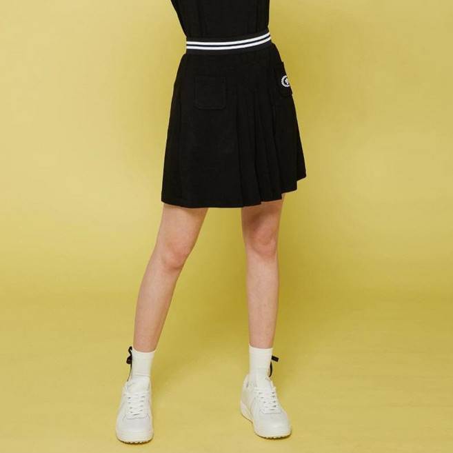 HALEY 여성용 프렌치 테리 밴딩 플리츠 큐롯 스커트 HSBKK1204