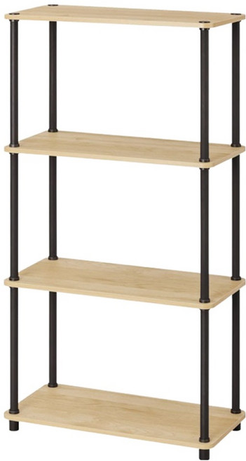 아이리스 무볼트 스틸 폴 랙 수납 선반, 내추럴 블랙, 4단