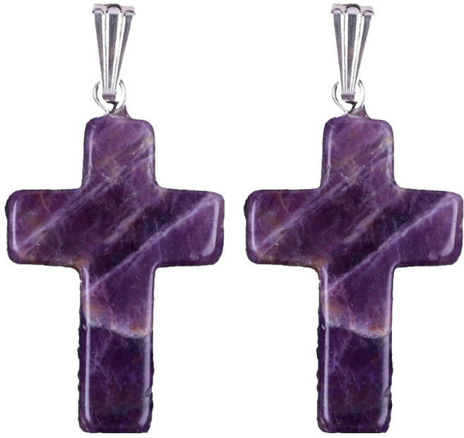미소로운 십자가 펜던트, 퍼플, 2개