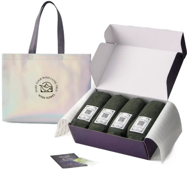 투데이스 위시 타월 200g 텐셀 모달 코마사 4p 세트, 딥그린, 1개