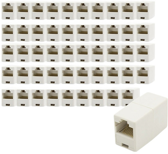 솔탑 I형 랜 커플러 RJ45 8P8C SOLTOP-8242, 화이트, 50개