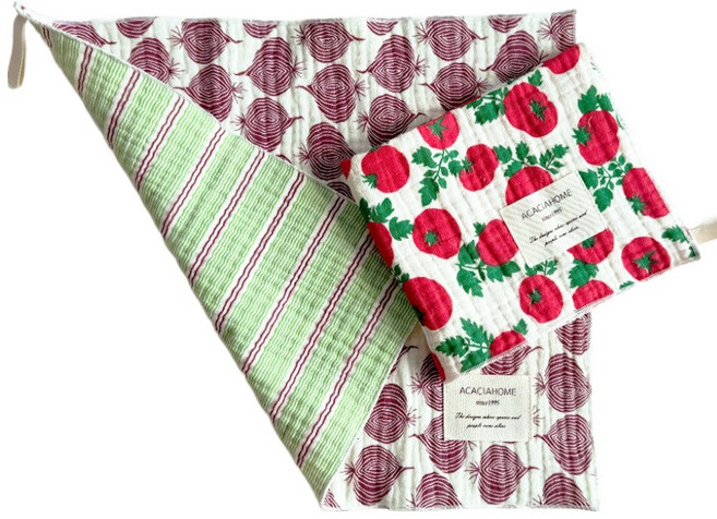 아카시아 4중 거즈 핸드타올 36 x 30 cm 2종 세트, 토마토, 양파, 1세트