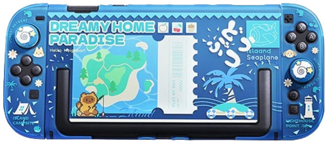 이이네 닌텐도 스위치2 PC케이스 바다섬, 블루, 1개, L1264