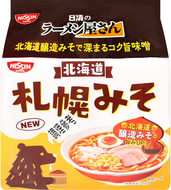 NISSIN 日清 北海道拉麵店 札幌味噌 81g, 5包