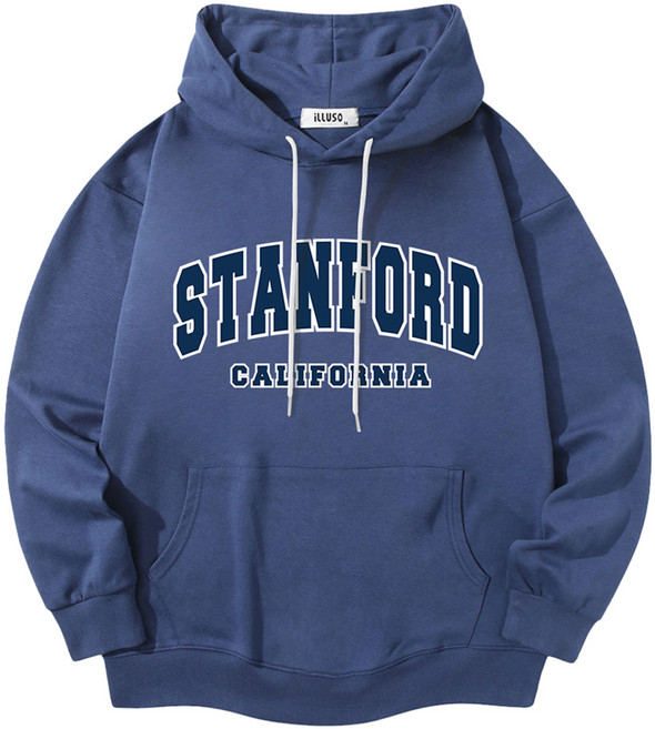 일루소 남녀공용 소프트 특양면 스탠포드 후드티