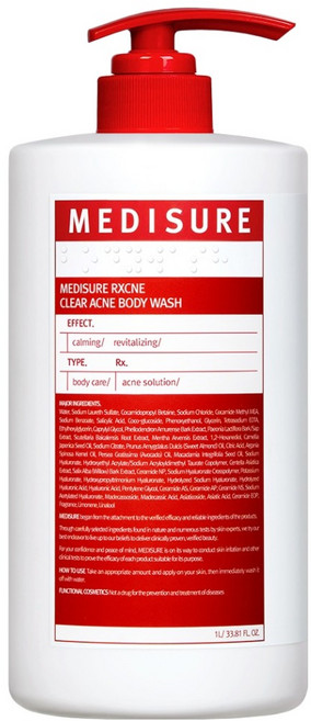 메디슈어 알엑스크네 클리어 여드름 바디워시, 1개, 1L