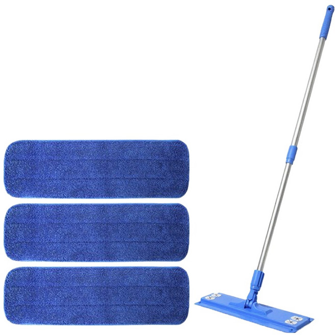 청소해결사 2단 허리편한 와이드 밀대 + 물걸레 리필 3p 세트, 1세트