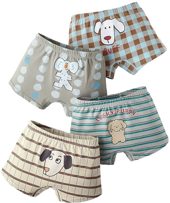 아이뿜 아동용 럭키 퍼피 사각 드로즈 4종 세트 C114