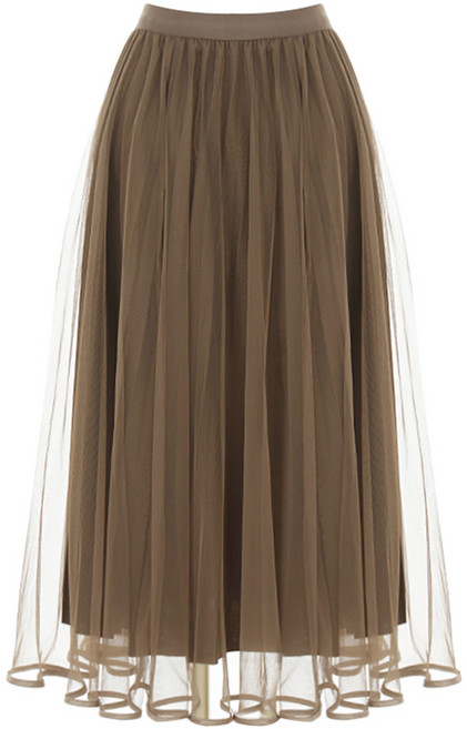 t.view 女款線條傘狀鬆緊腰紗裙 V6A-CSK013