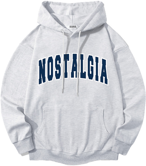 일루소 남녀공용 소프트 특양면 노스텔지어 후드티