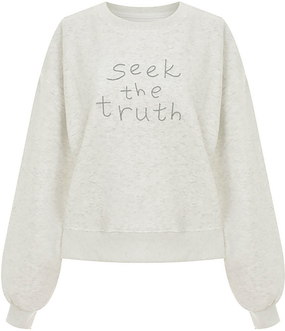 샐리 자수 레터링 라운드 맨투맨 I6A-CTS015