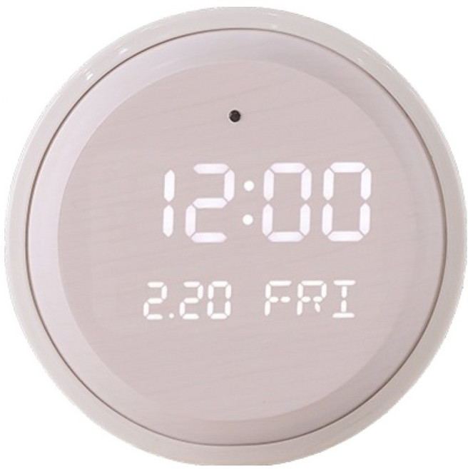 플라이토 무선 베스룸 디지털 흡착 방수 LED 시계, 화이트