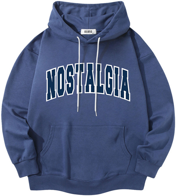 일루소 남녀공용 소프트 특양면 노스텔지어 후드티