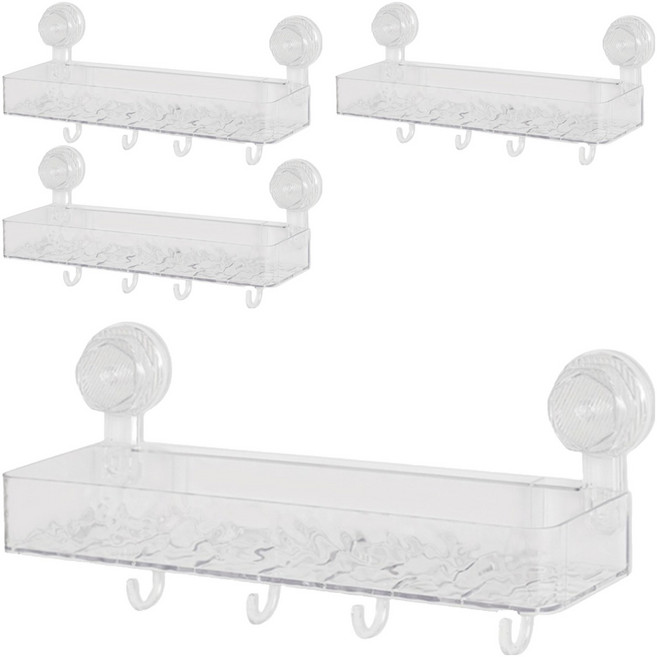 아케이바이 고급형 무타공 접착식 욕실 선반, 4개